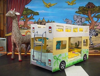 детская двухъярусная кровать автобус, американская детская мебель, материал МДФ
